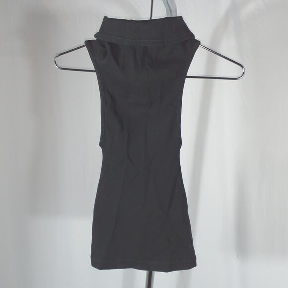 Alaia Crop Hooded Black Turtleneck Sweatshirt Size 36 - Picture 3 of 5